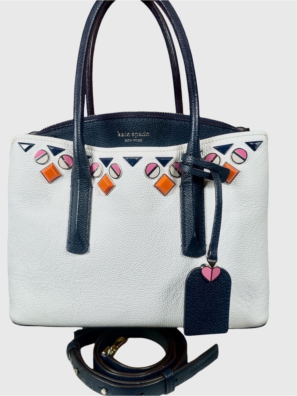 Kate Spade Margaux Jeweled Leather Satchel/Crossbody